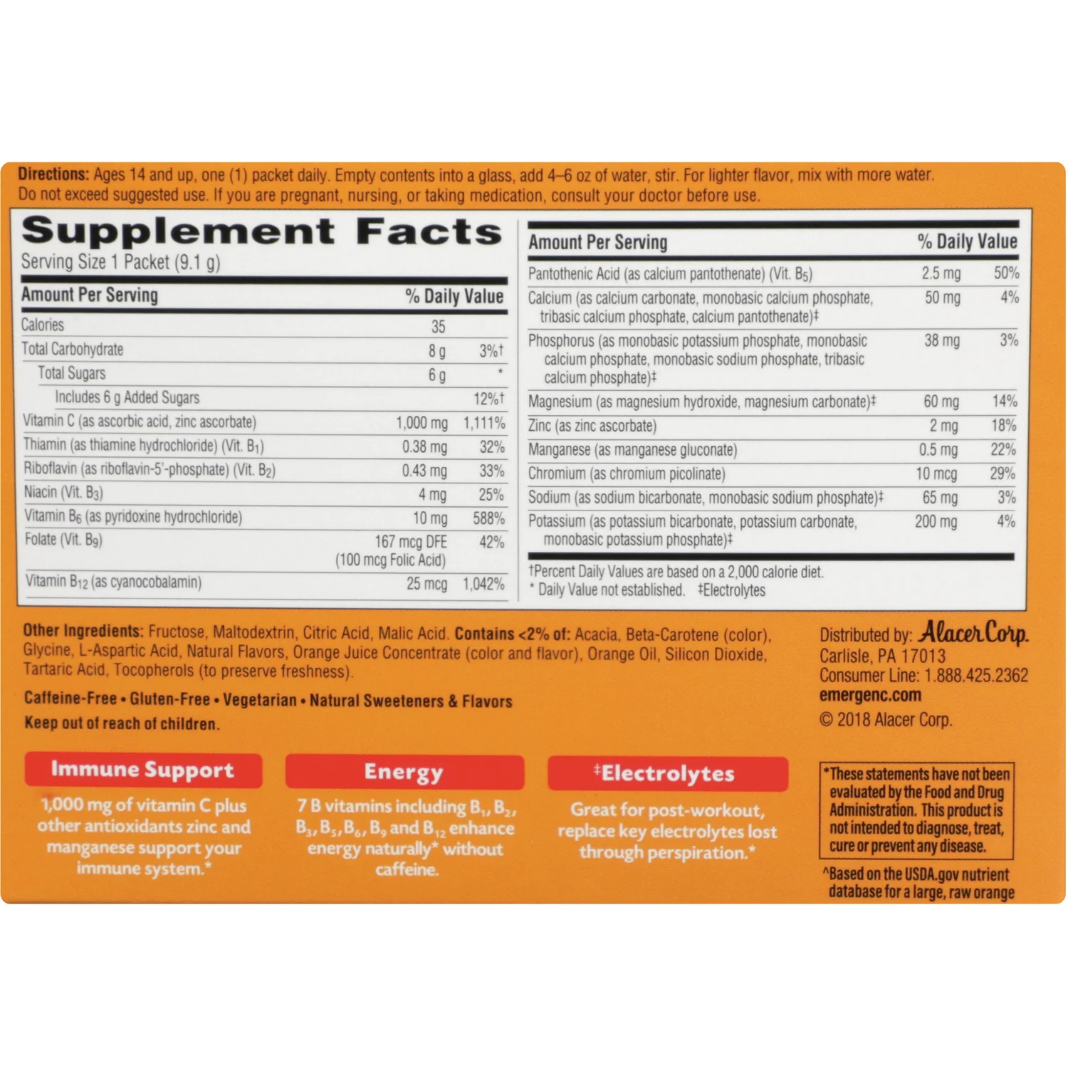 Emergen-C Vitamin C - Super Orange - Image 2