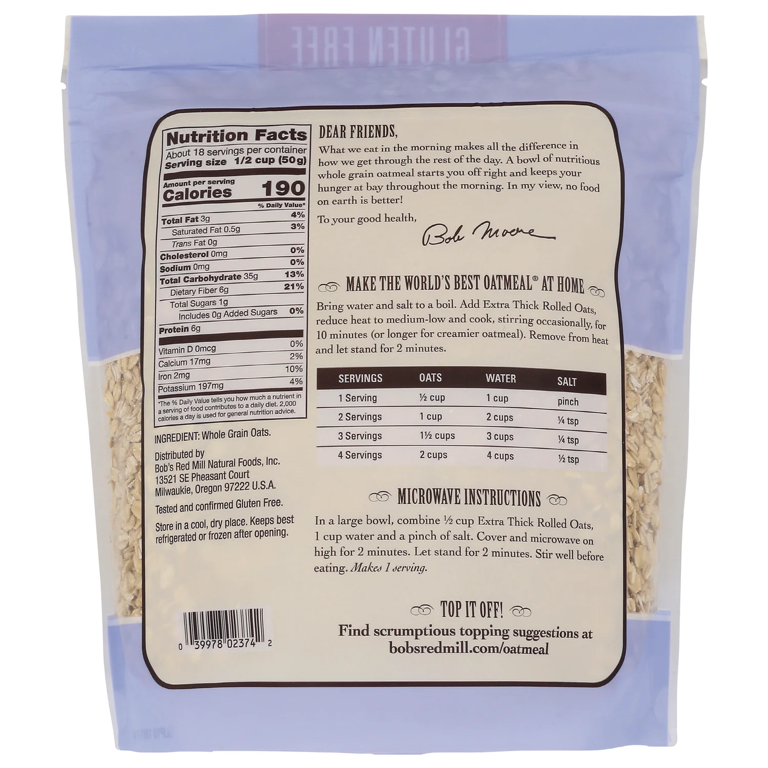 Gluten Free Extra Thick Rolled Oats - Image 2