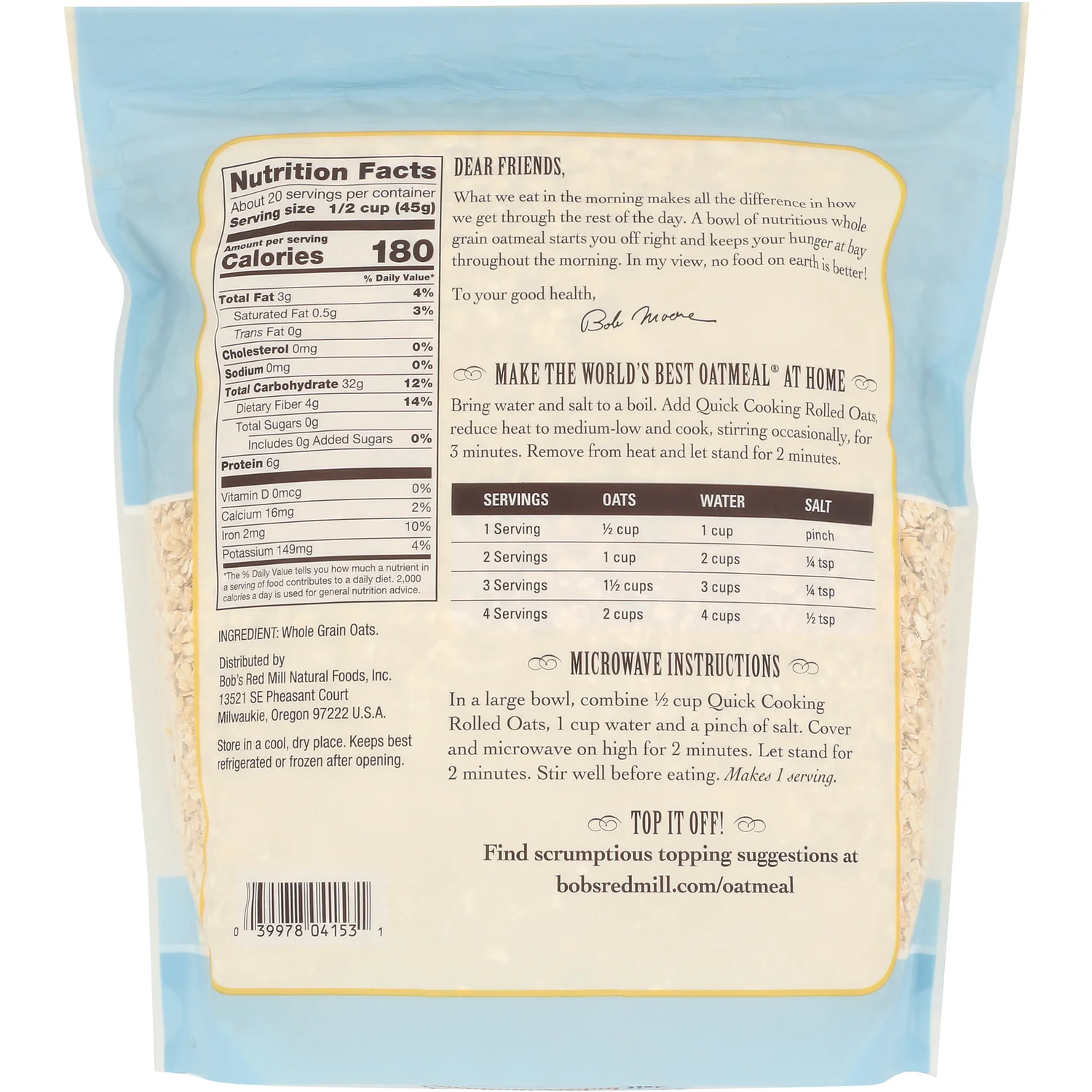 Quick Cooking Rolled Oats Whole Grain - Image 2