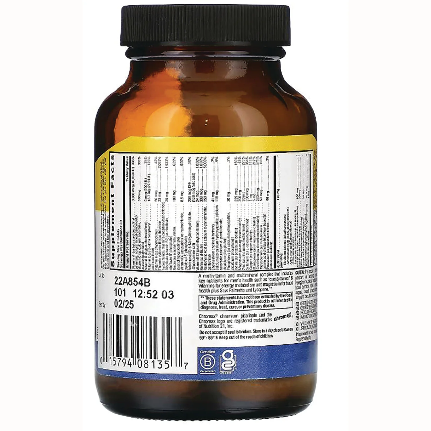 Max For Men Multivitamin & Mineral Complex - IronFree - Image 2