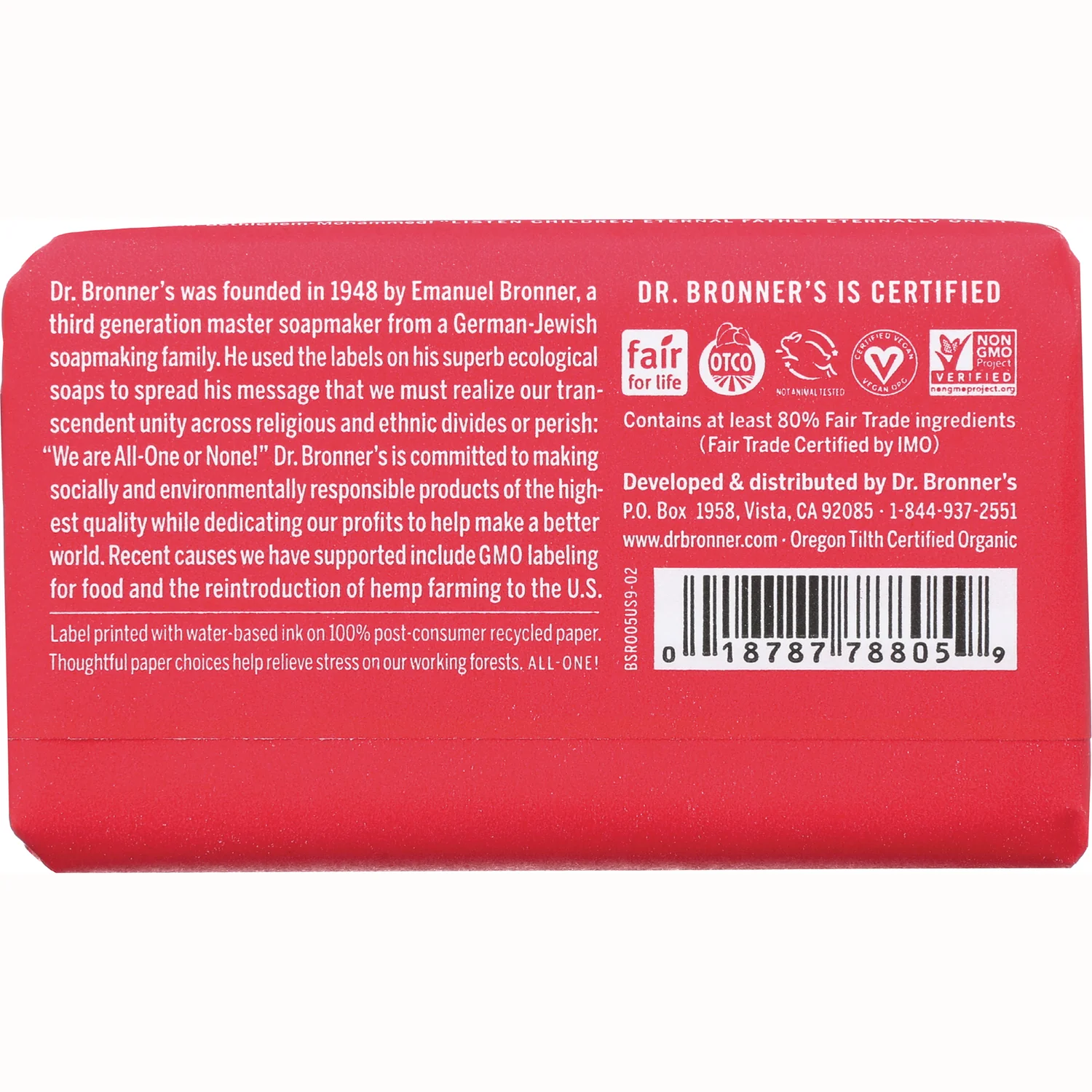 All-One Hemp Rose Pure-Castile Bar Soap - Image 2