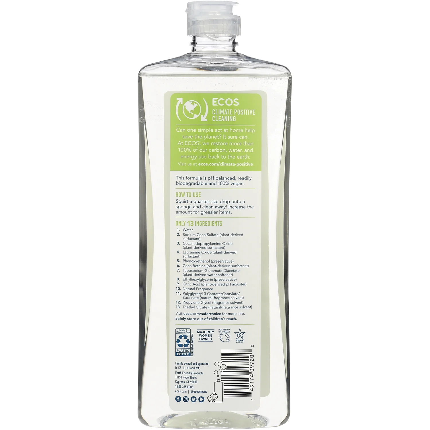 Hypoallerginic ECOS Plant Powered Dish Soap - Pear - Image 2