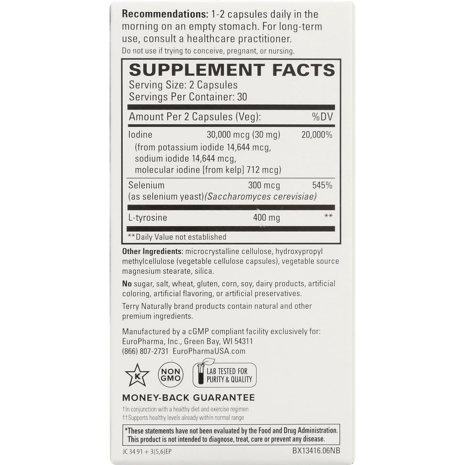 Terry Naturally Thyroid Care Plus with Selenium - Image 2