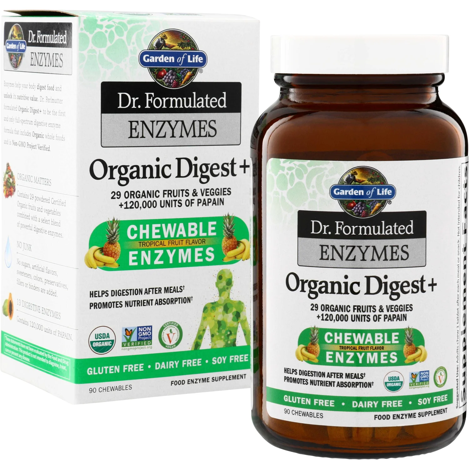 Dr. Formulated Enzymes Organic Digest+ - Tropical Fruit