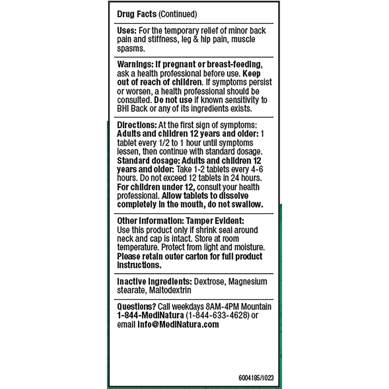 BHI Back Pain Relief Tablets - Image 3