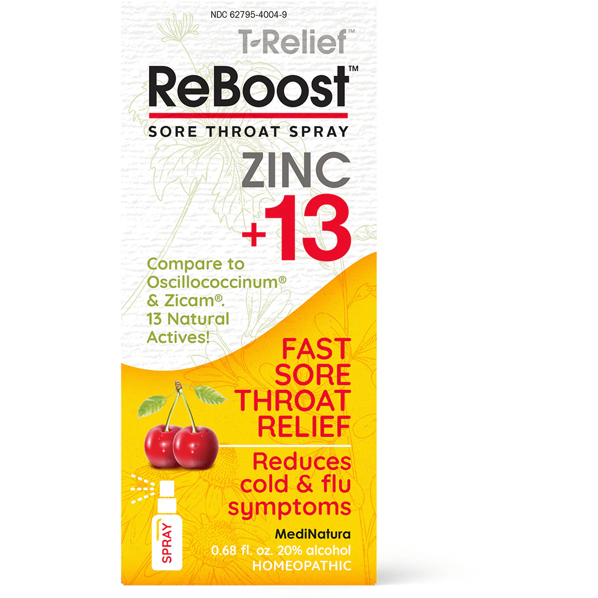 T-Relief ReBoost Zinc +13 Sore Throat Spray - Cherry