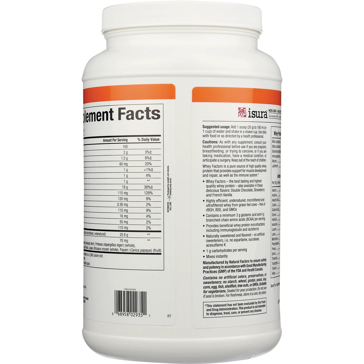 Whey Factors Grass Fed Whey Protein - Unflavored - Image 3