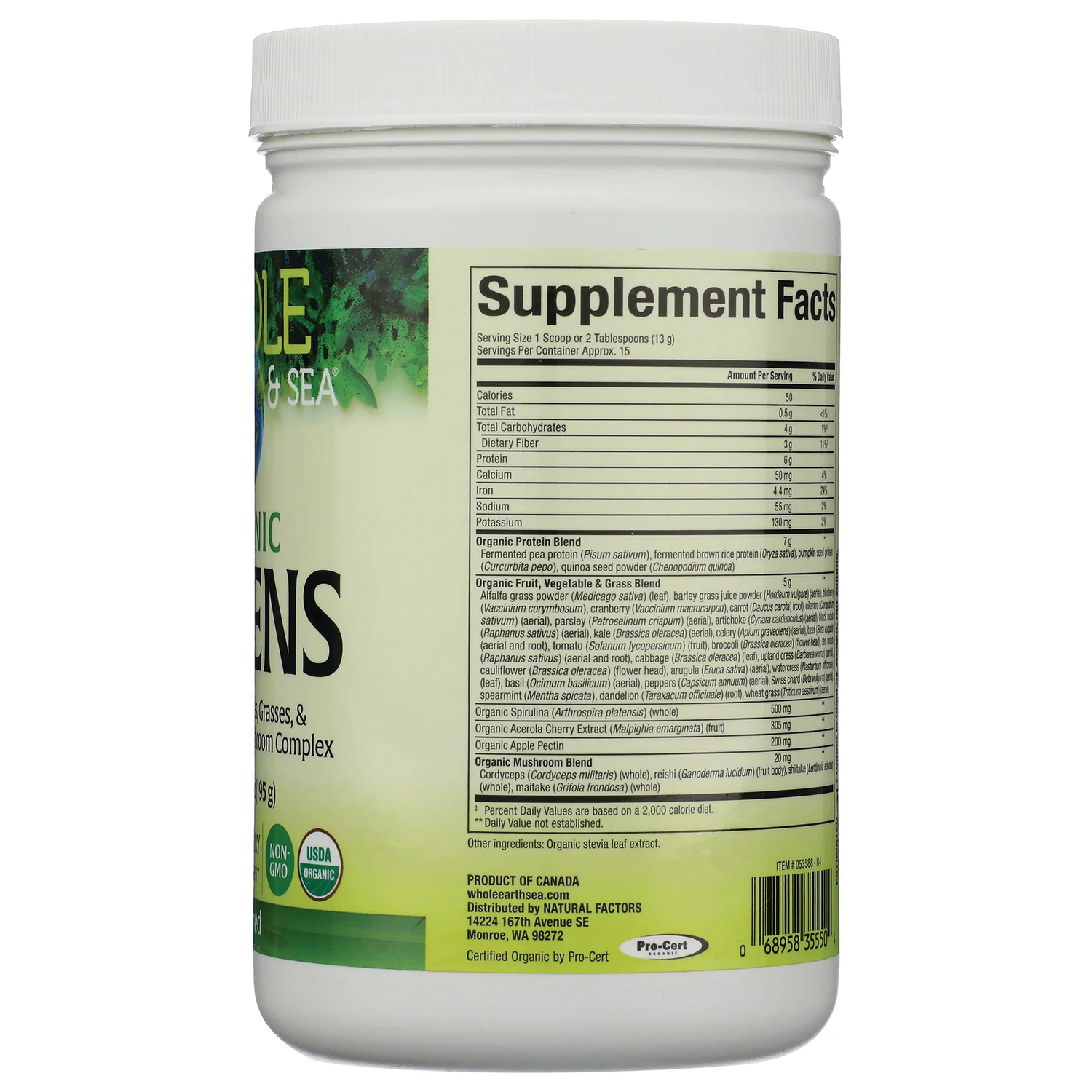 Whole Earth & Sea 100% Fermented Organic Greens -Unflavored - Image 2