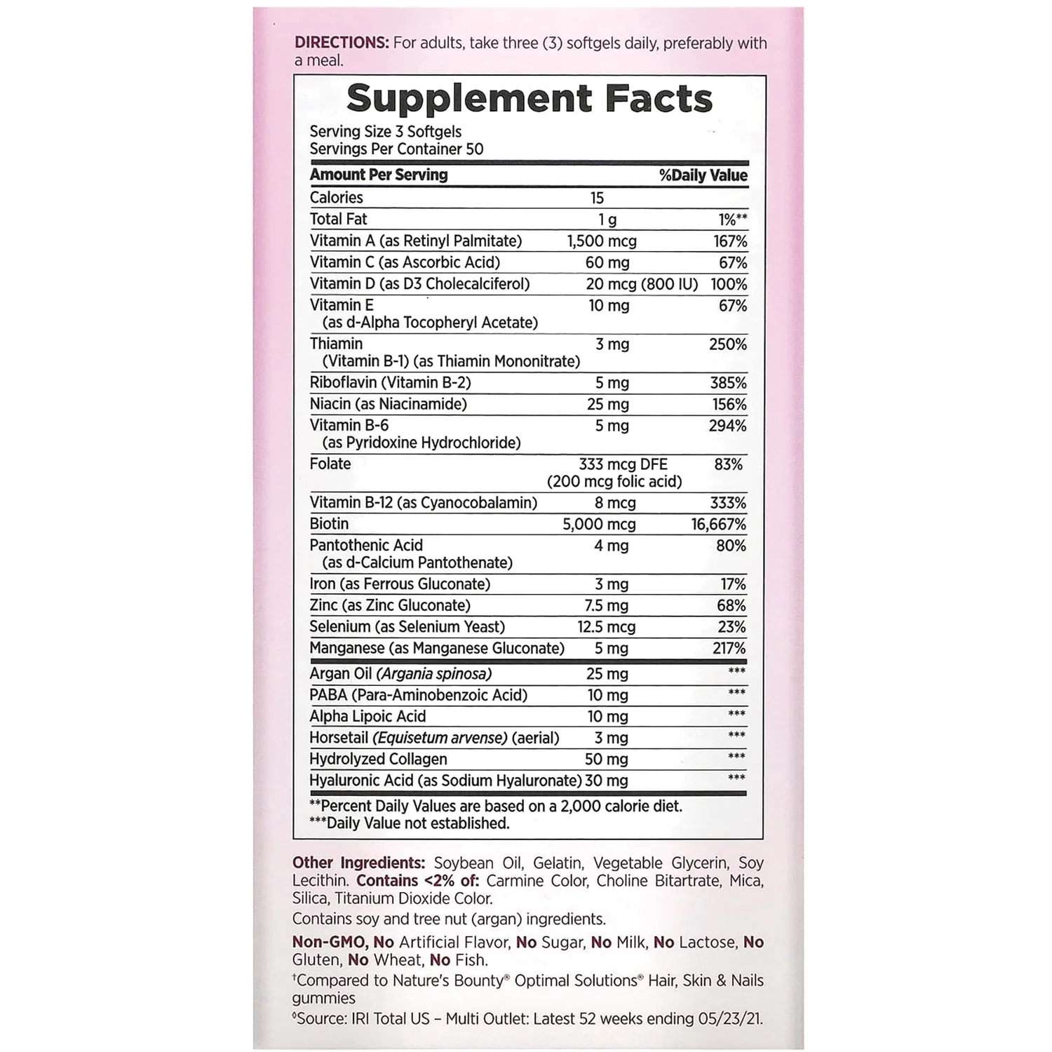 Extra Strength Hair, Skin & Nails Softgels - Image 2