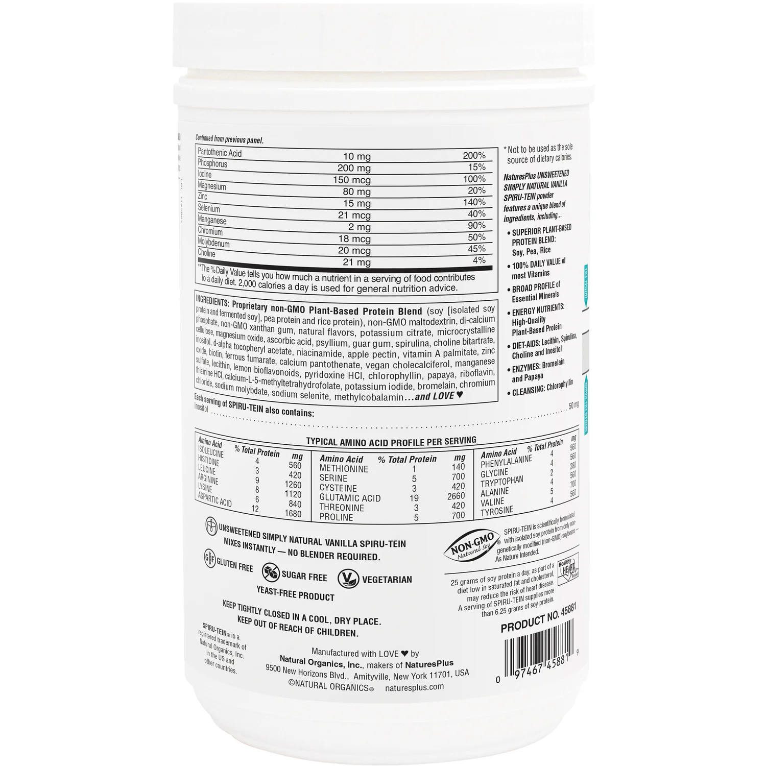 Unsweetened Spiru-Tein Protein Powder Meal - Original Vanilla - Image 3
