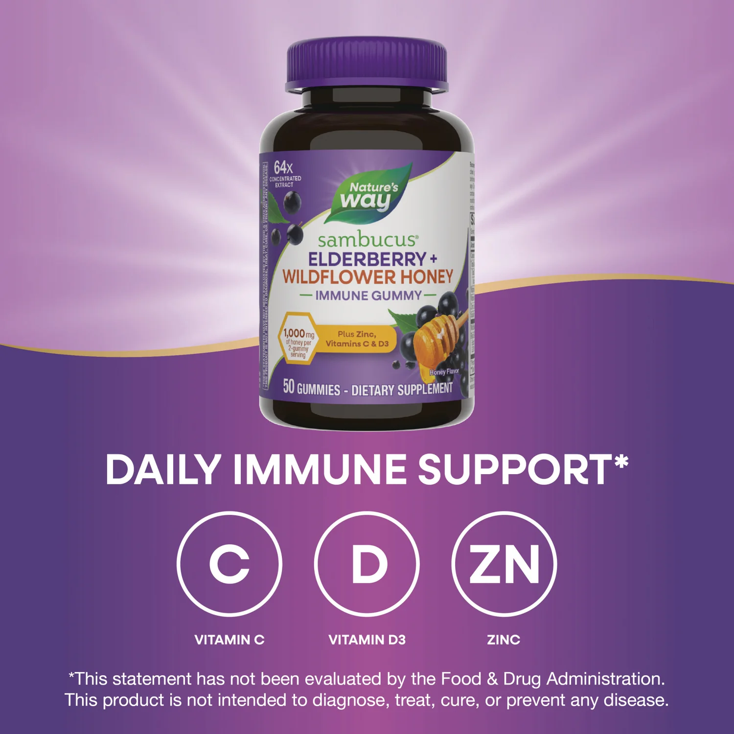 Sambucus Elderberry + Wildflower Honey Immune Gummy - Image 4