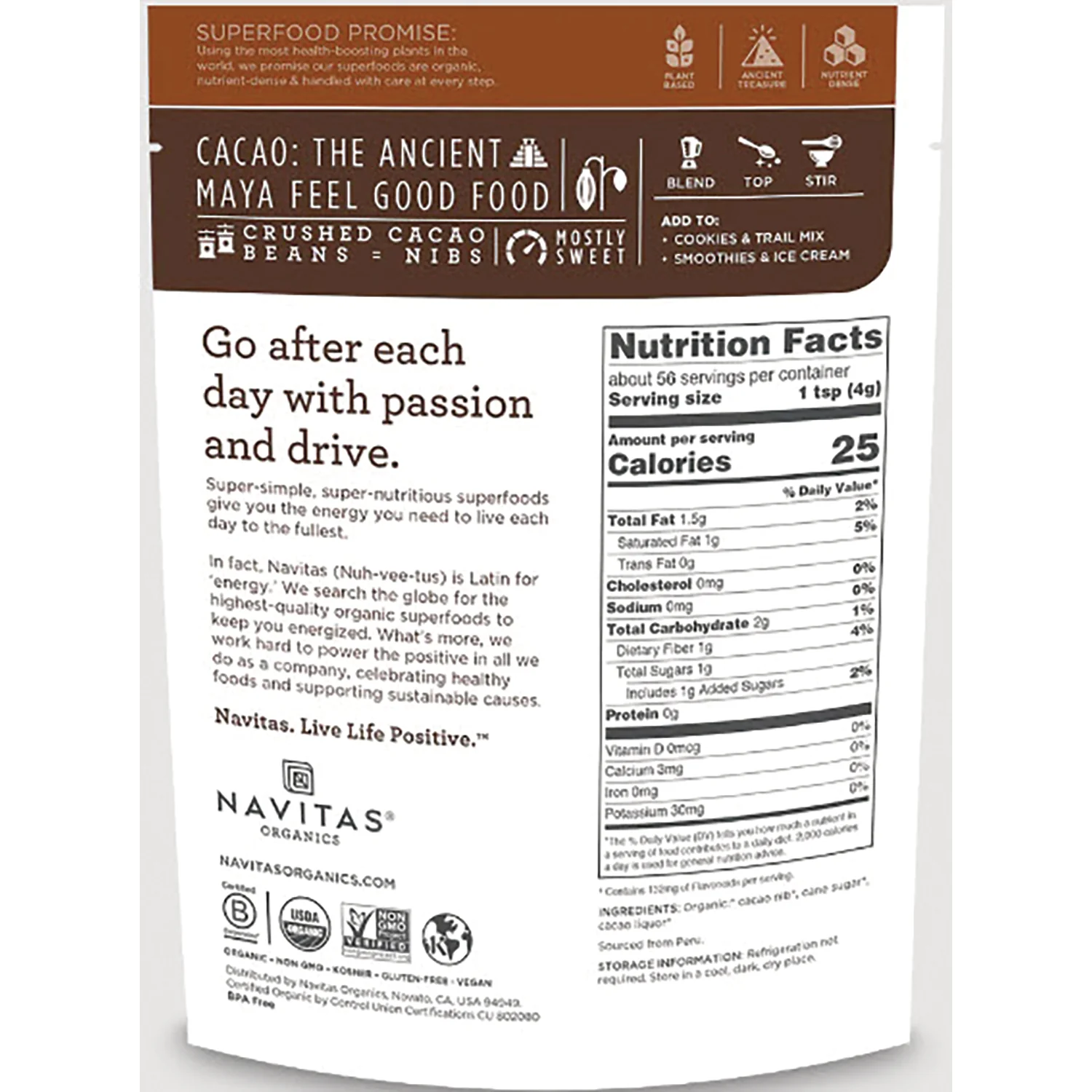 Organic Cacao Sweet Nibs - Image 2