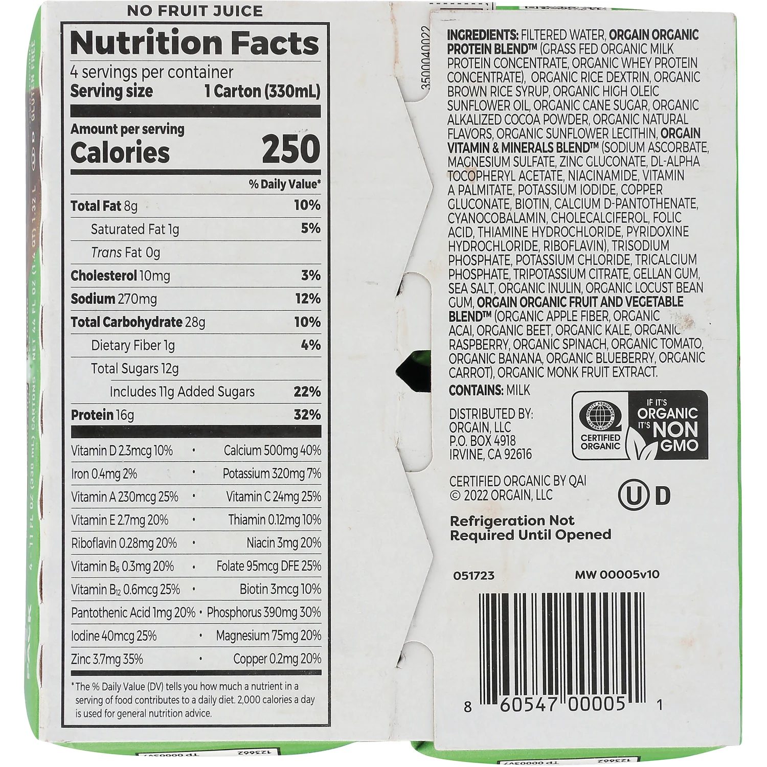 Organic Nutrition Grass-Fed Protein Shake - Creamy Chocolate Fudge - Image 2