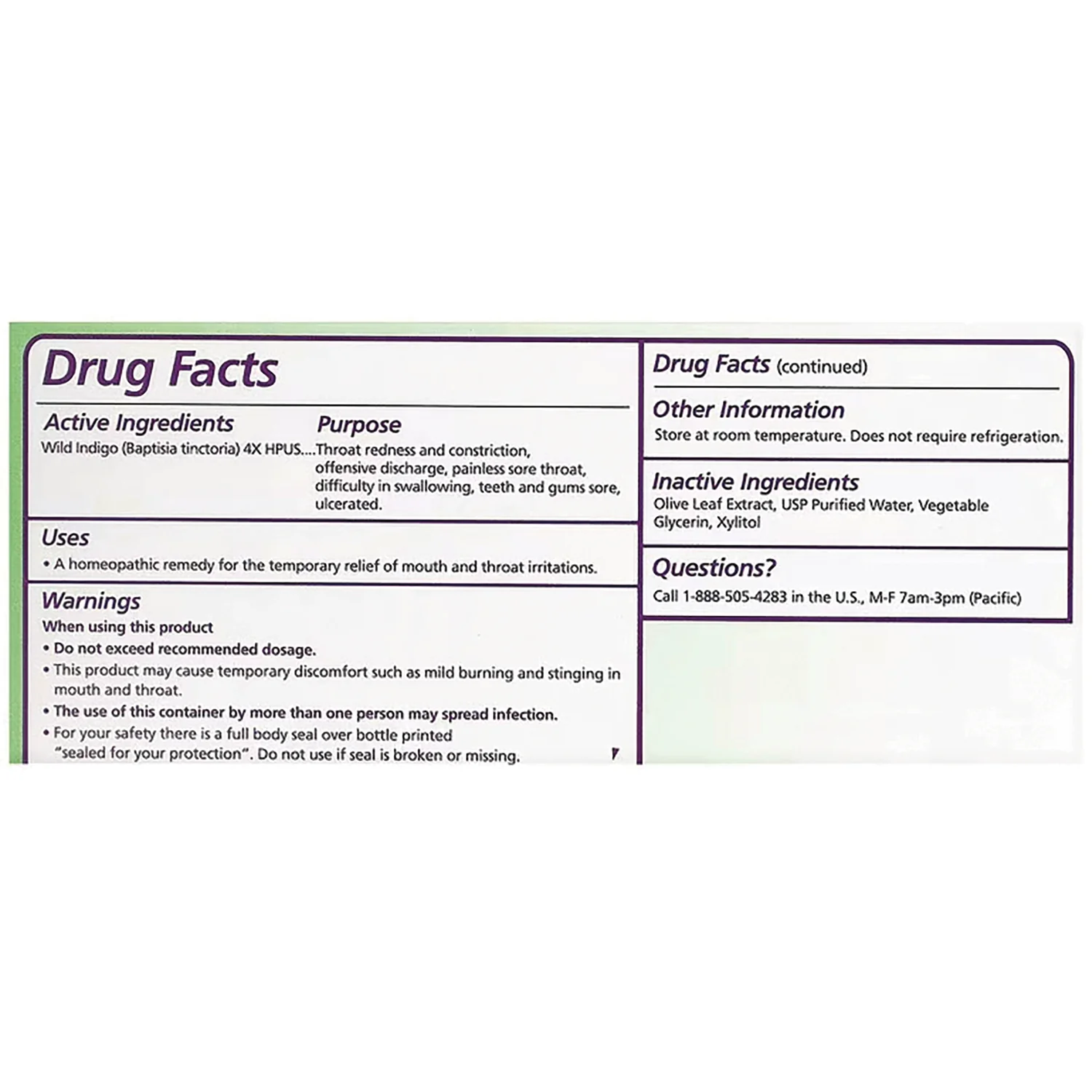 Olive Leaf Homeopathic Throat Spray - Unflavored - Image 2