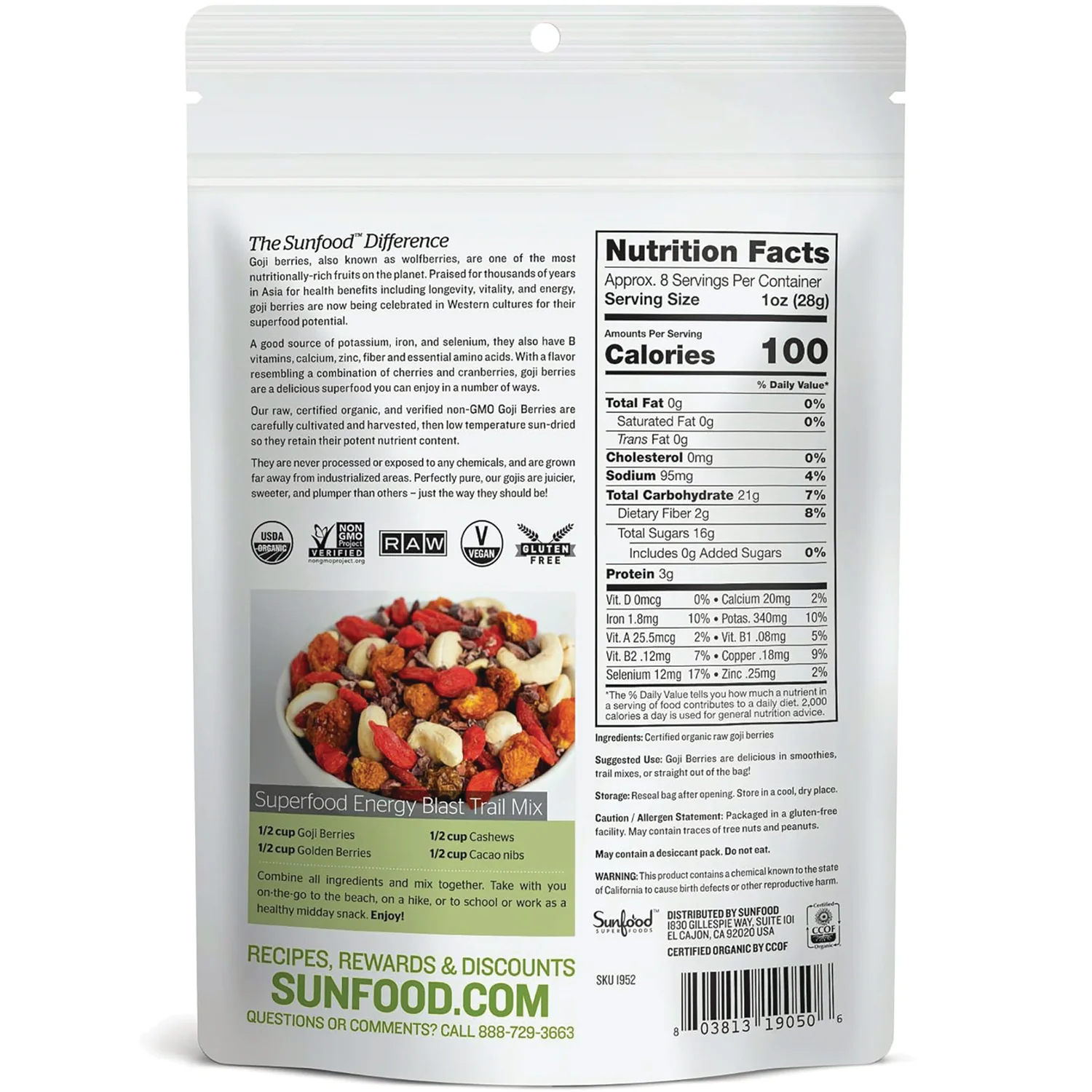 Raw Organic Goji Berries - Image 2