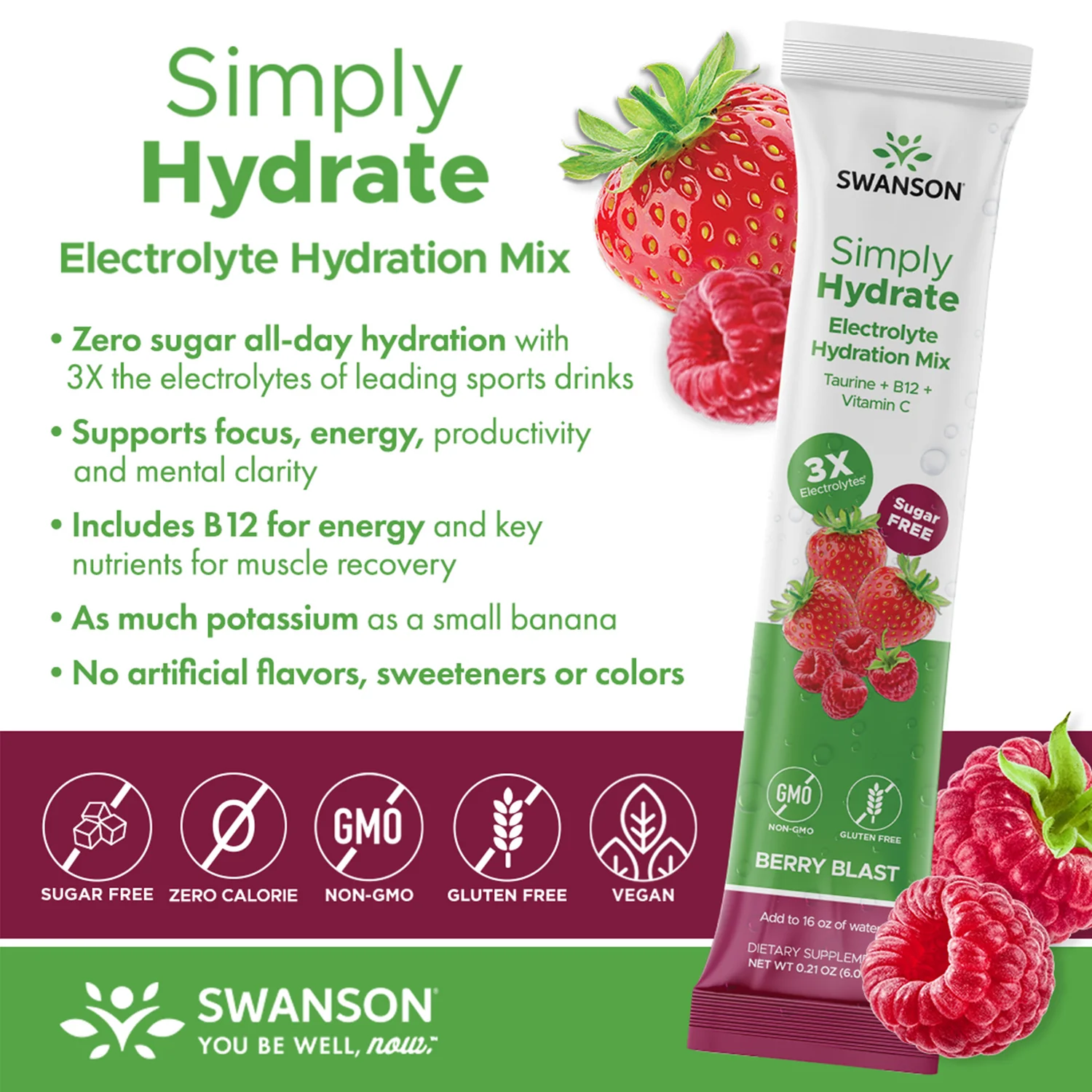 Simply Hydrate Electrolyte Hydration Mix - Berry Blast - Image 4