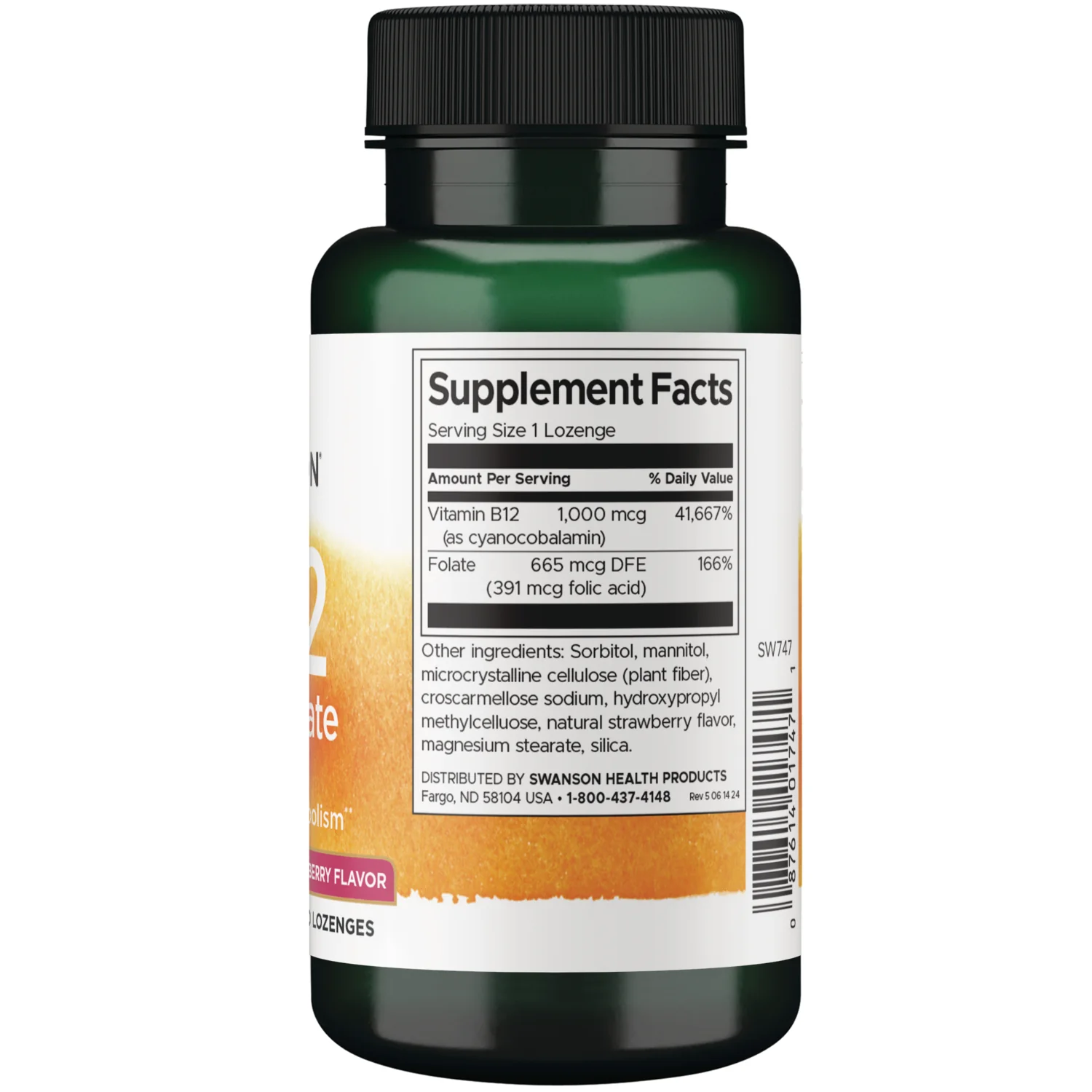 Vitamin B12 with Folate - Strawberry Flavor - Image 2