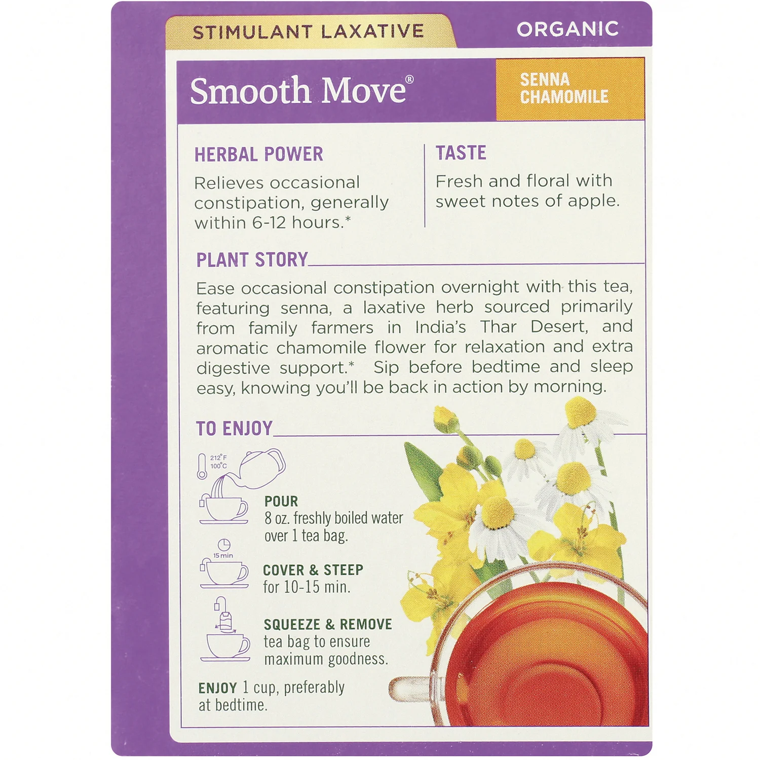 Organic Smooth Move Tea - Senna Chamomile - Image 3