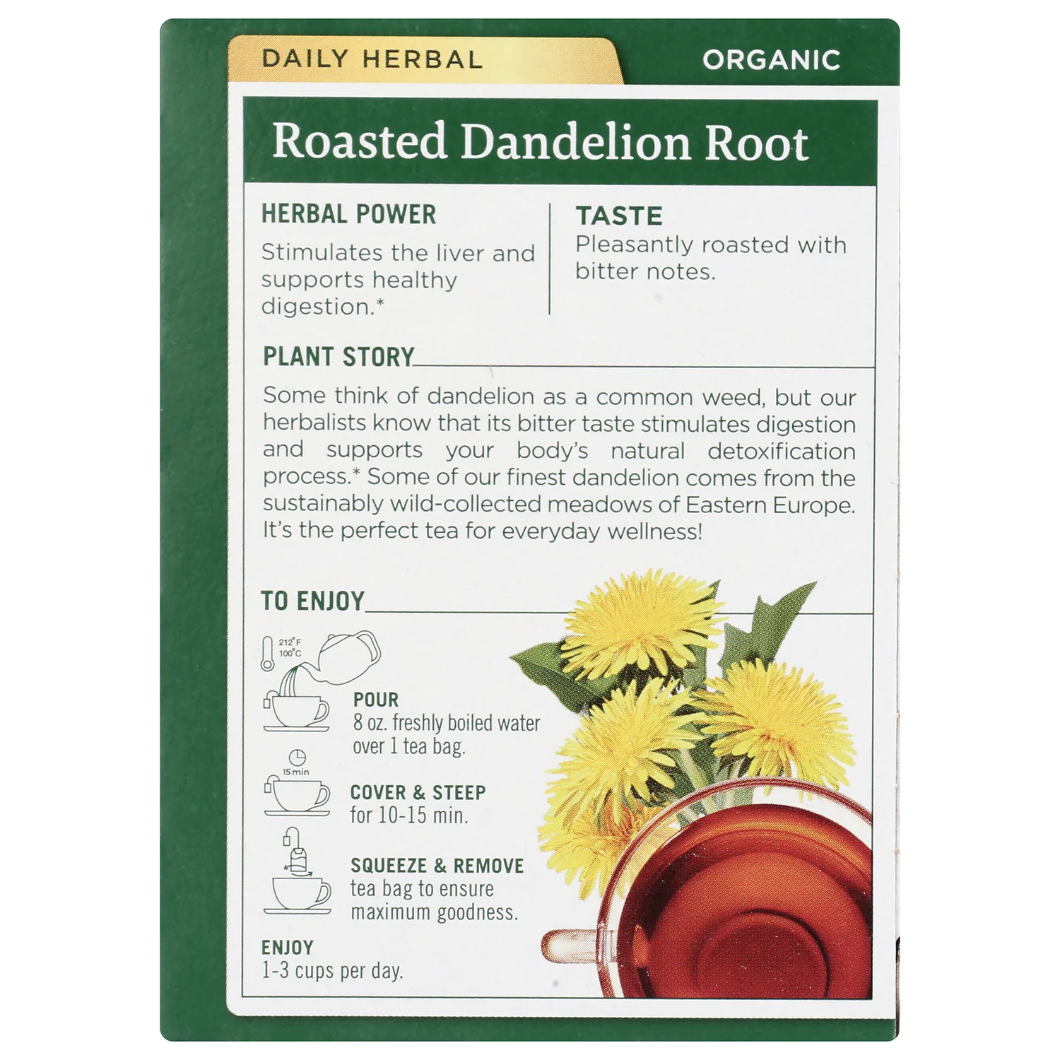 Organic Roasted Dandelion Root Tea - Image 3