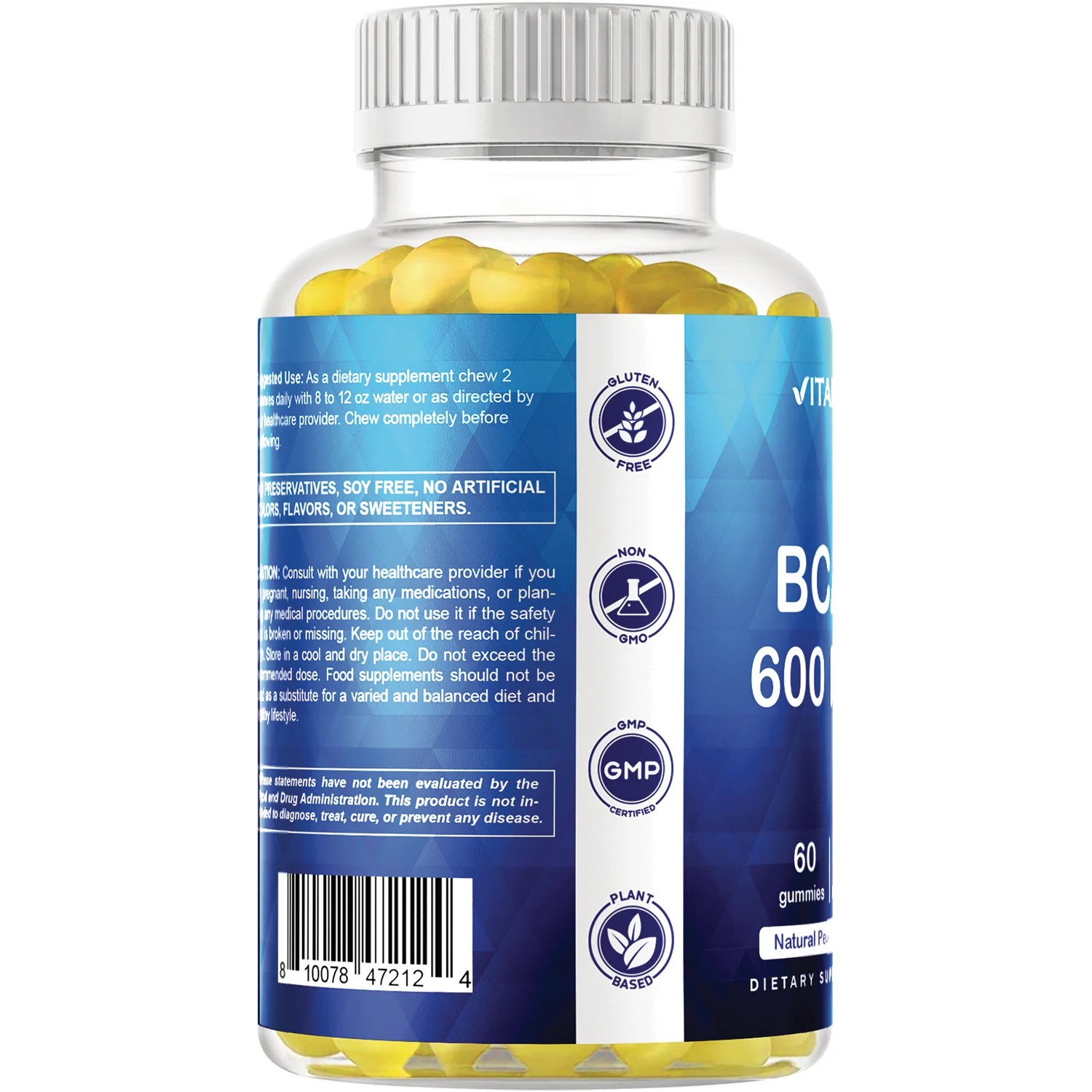 BCAA 600 MG Gummies - Peach - Image 3
